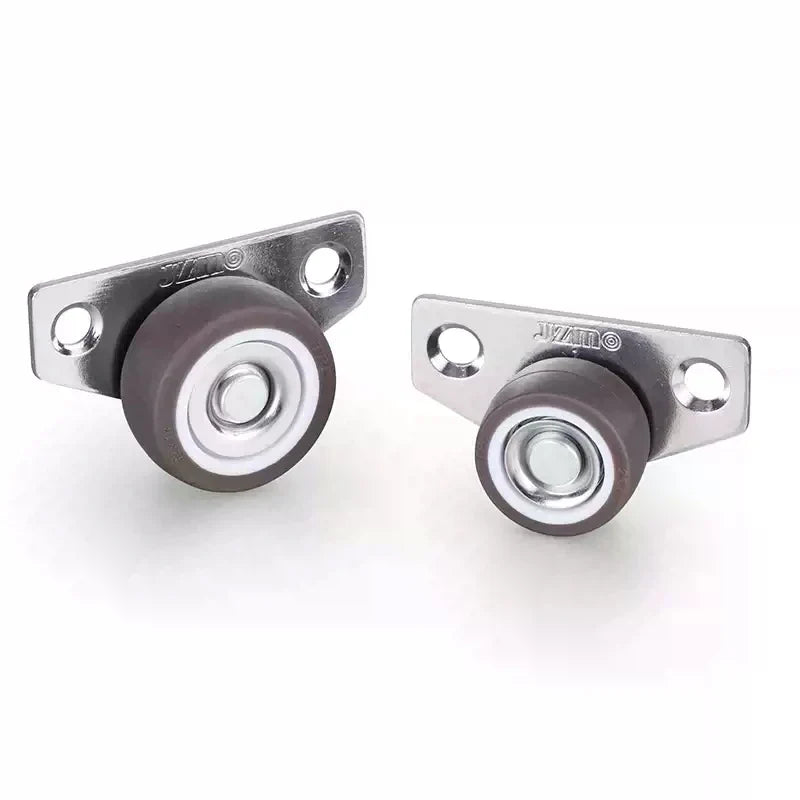 4Pcs Silent Rubber Casters | Low Profile Drawer Wheels for Furniture, Kitchen Cabinets, Tables, Side Installation Replacement