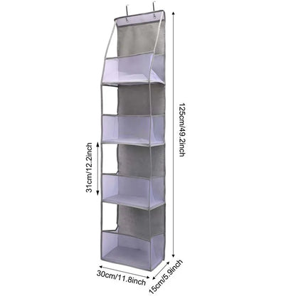 4-Layer Pink Foldable Hanging Storage Bag – Organizer for Bathroom, Snacks, Toys & Clothes