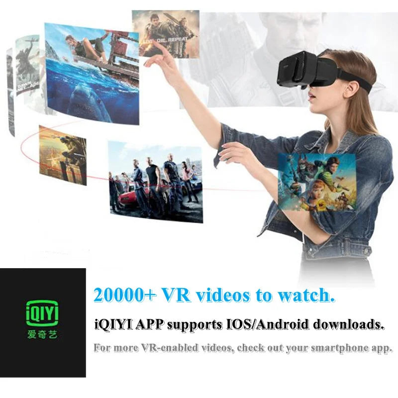 G10 IMAX 3D Virtual Reality Glasses VR Helmet for 4.7-7" Phones - Giant Screen with Game Controller Support