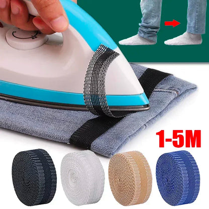 5M Self-Adhesive Trouser Leg Sticker - Pants Opening Shortening Tape for DIY Sewing Fabric and Suit Trouser Edge Paste
