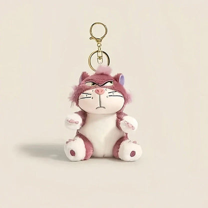 Funny Lucifer Cat Plush Keychain - 12cm Cross-Eyed Kitten Bag Pendant Doll