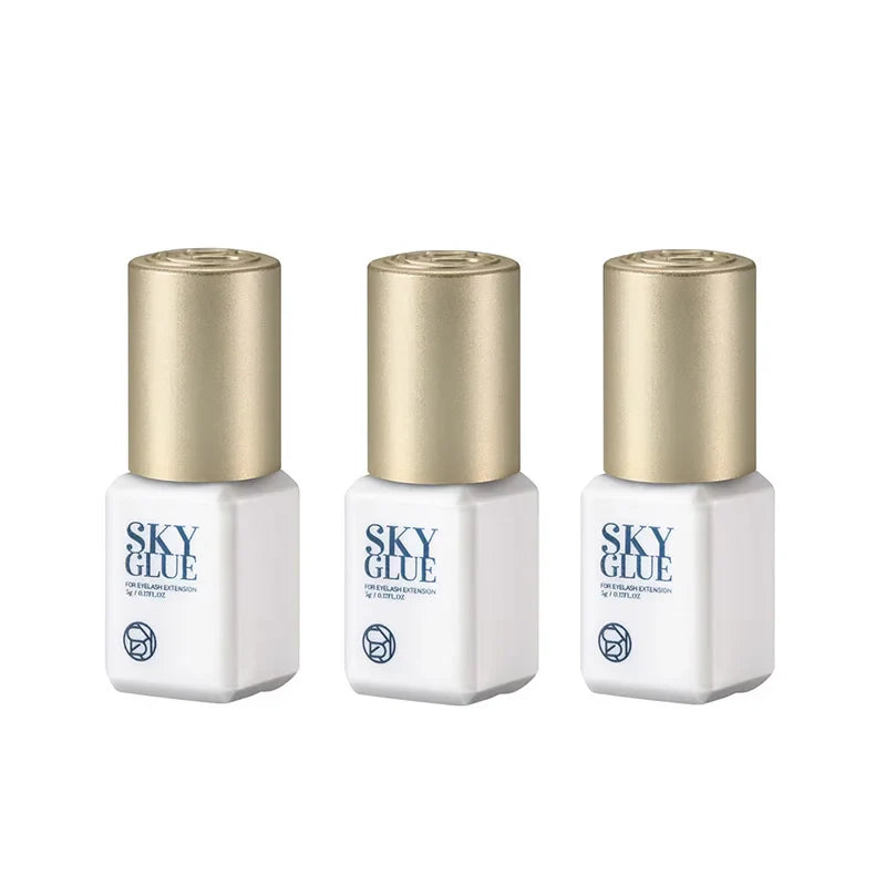 Sky Glue Eyelash Extension Adhesive 5ml – Fast-Drying 0.5s False Lash Glue with Makeup Bag