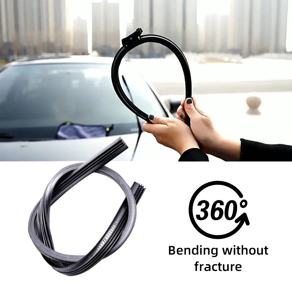 Universal Double Layer Car Windshield Wiper Blades: Soft Rubber Automotive Replacement - Easy to Install (16", 18", 22", 24", 26")