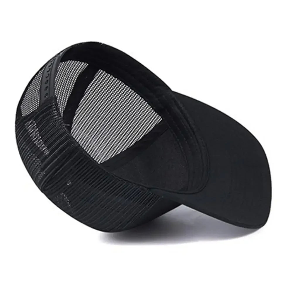 Unisex Curved Brim Trucker Hat - Breathable Summer Mesh Baseball Cap for Men & Women