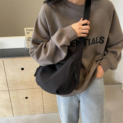 New Nylon Fabric Shoulder Bag – High Capacity Women's Crossbody Messenger Bag, Versatile & Leisure Hobo