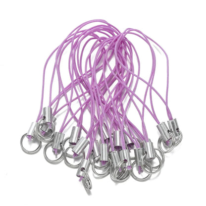 20/50pcs Polyester Lanyard Cord - Double Jump Ring Rope for Keychains, Phone Straps, DIY Crafts & Jewelry Making