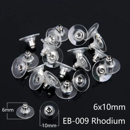 50–2000PCS Soft Silicone Earring Back Stoppers – Clear Rubber Stud Earring Safety Backs, DIY Jewelry Findings Accessories for Secure Fit
