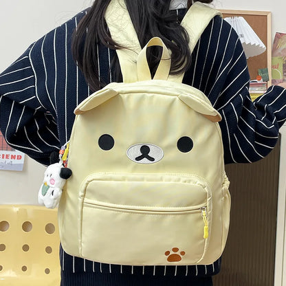 Rilakkuma Anime Backpack — Cute Relax Bear School Bag for Women, Girls & Boys, Outdoor Travel Rucksack Gift