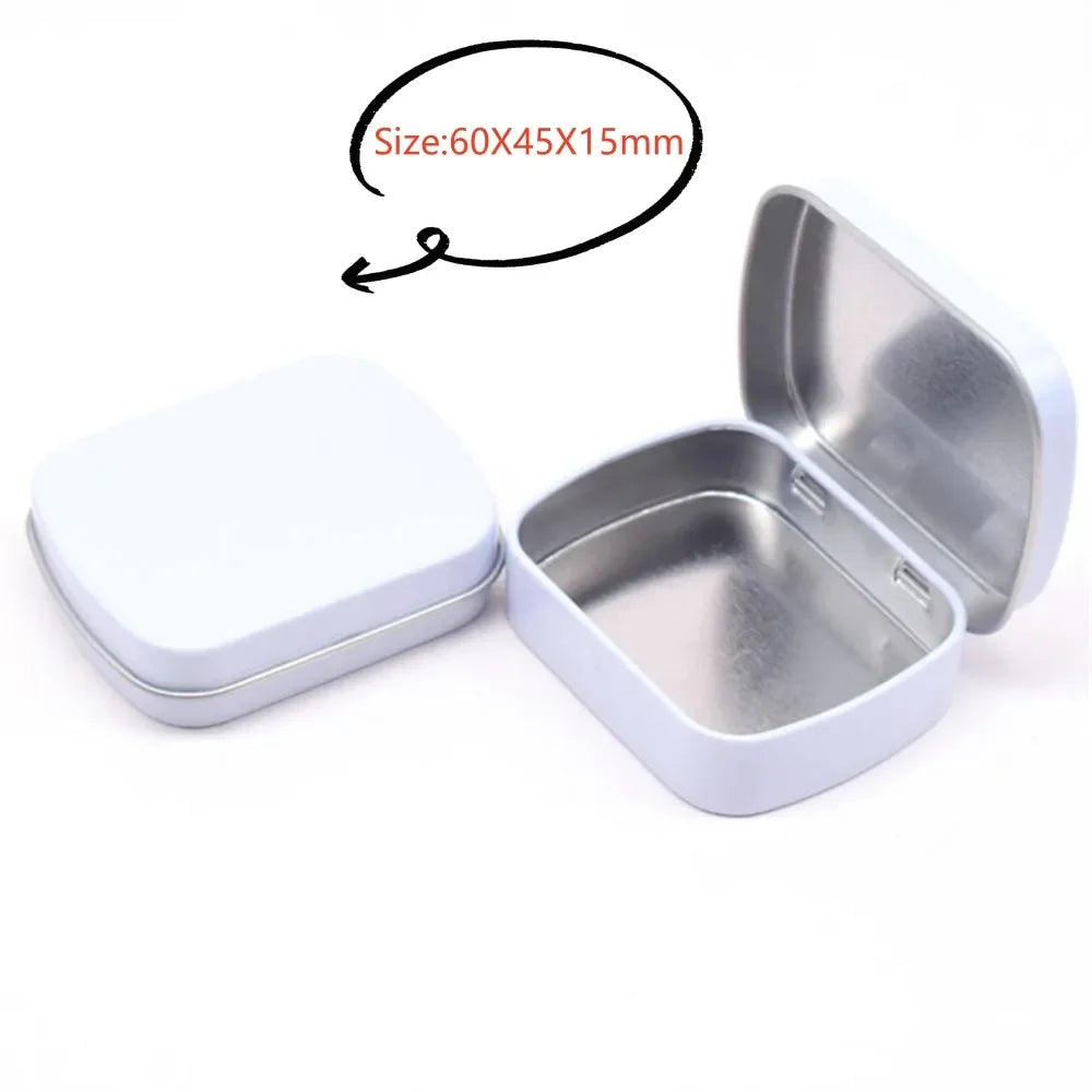 Square Silver Tin Storage Boxes – Small Metal Box for Jewelry, Keys, Coins & Wedding Candy