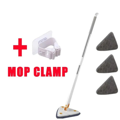 360° Rotatable Triangle Mop | Adjustable Long Handle Microfiber Mop for Wet & Dry Cleaning | Multifunctional Floor Cleaner