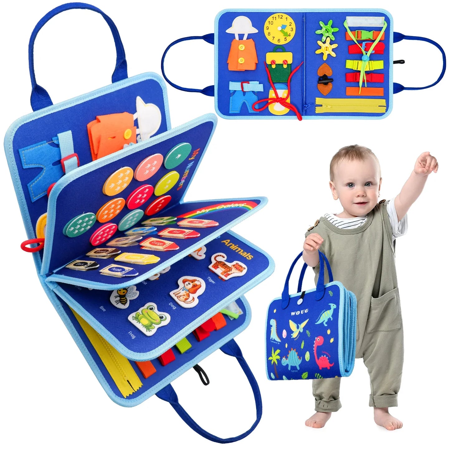 Montessori Toddler Busy Board – Educational Activity for Motor Skills & Baby Learning Toys for Travel