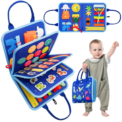 Montessori Toddler Busy Board – Educational Activity for Motor Skills & Baby Learning Toys for Travel
