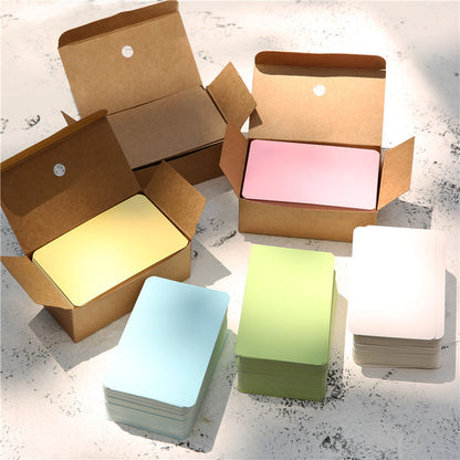 50pcs Kraft Paper Cards – Blank Business, Thank You, Message, Writing, Label, Bookmark & Learning Cards Box