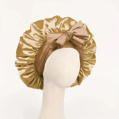 Satin Silk Bonnet – Adjustable Sleeping Hair Bonnet with Tie Band for Women & Men
