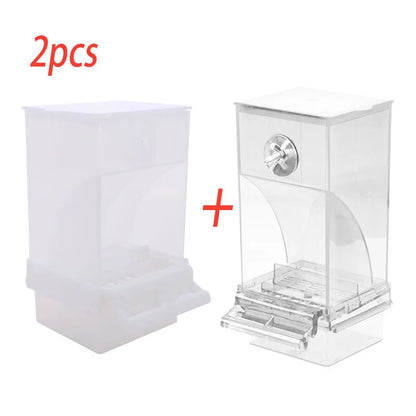 No-Mess Automatic Bird Feeder – Acrylic Parrot Seed & Water Dispenser for Small & Medium Parakeets Cage Accessories