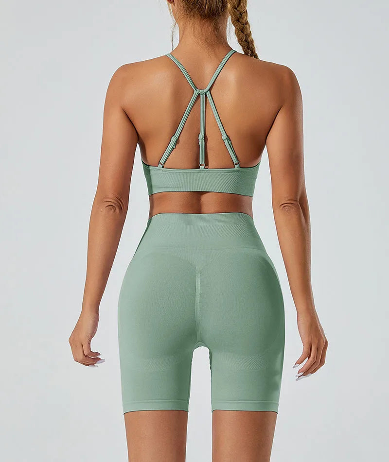 Women’s Shockproof Fitness Sports Bra – Push-Up Crop Top for Gym, Yoga & Workout