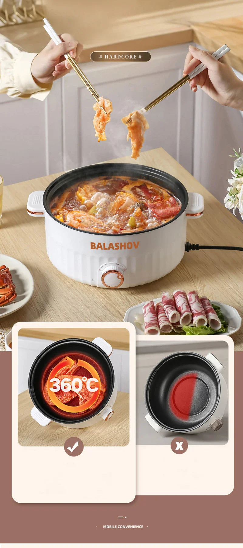 Electric Multi-Cooker Hot Pot – Double Layer Soup & Frying Cooker for Dormitory/Home with EU/US Plug
