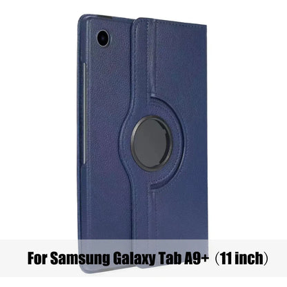 Samsung Galaxy Tab A9+ (11-inch) 2023 Case – PU Leather Cover with Sleep/Wake Function, 360° Rotating Stand & Protective Shell
