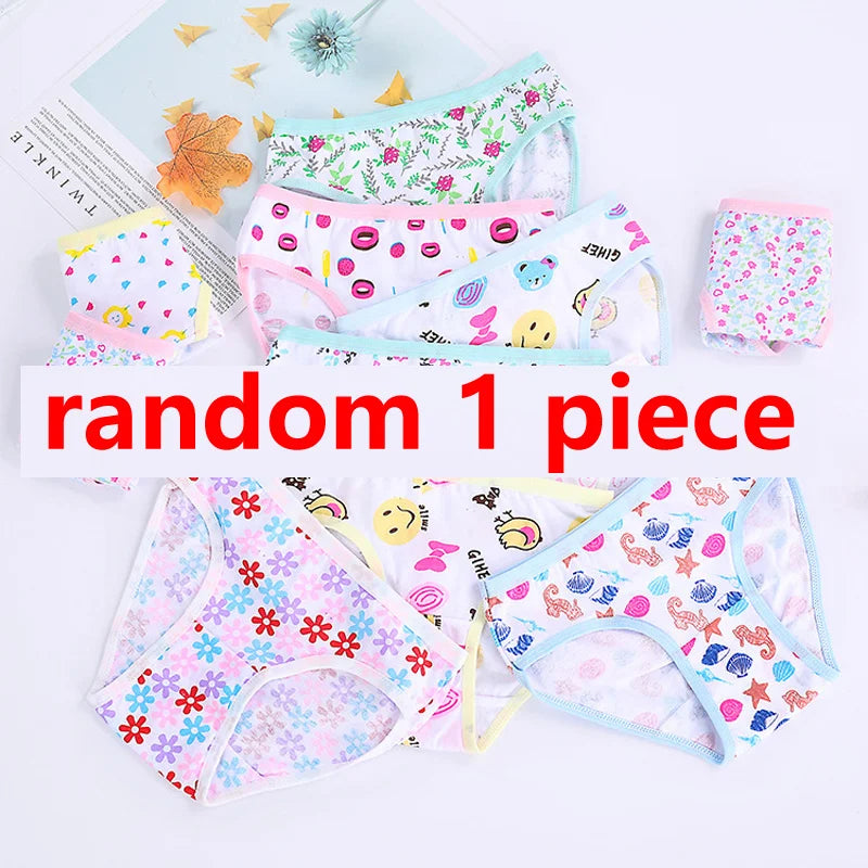 1/3/6/12 Pcs Girls Cotton Panties Set - Cute Print Kids Briefs Soft Breathable Children Underwear Shorts