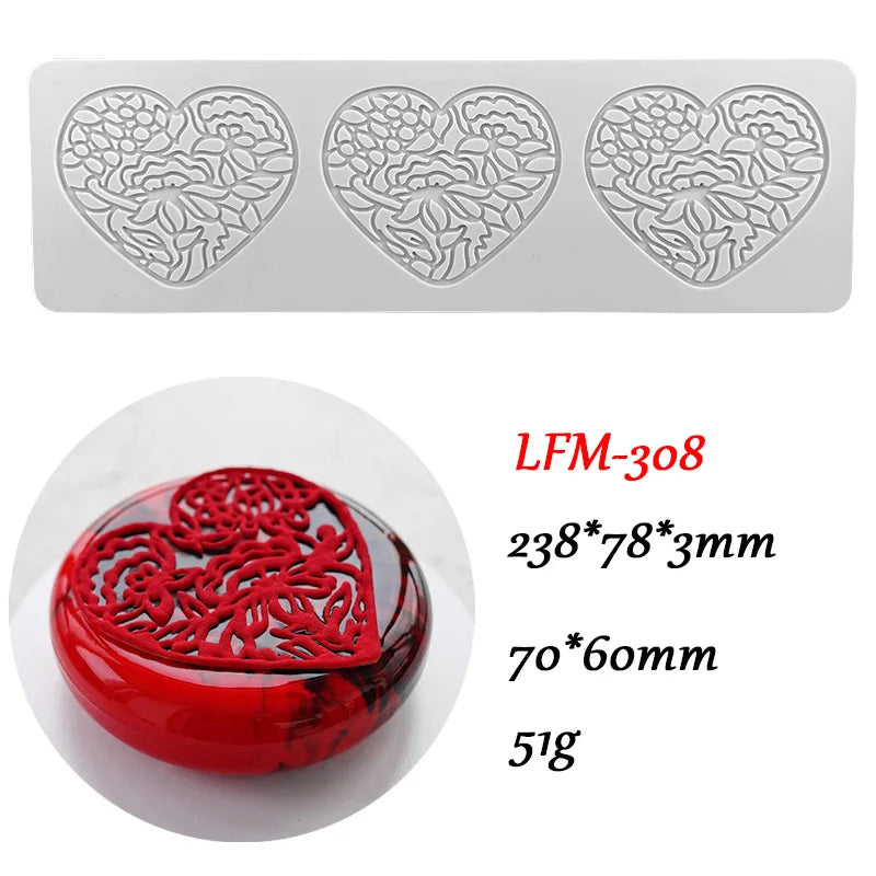 Chinoiserie Pavilion Silicone Mold — DIY Leaf, Flower & Swan Sugar Lace Pad for Chocolate & Crisp Cake Decoration