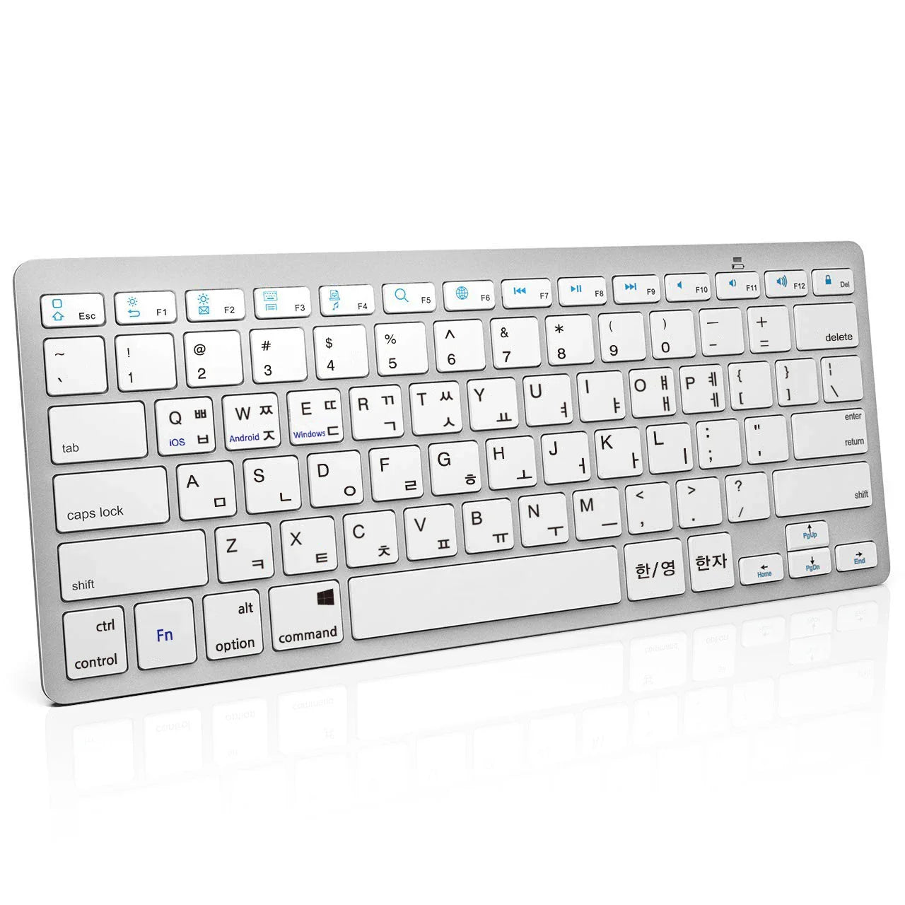 Ultra Slim Universal Wireless Bluetooth Keyboard – Russian, Spanish, French, German, Hebrew & Brazilian Portuguese for iOS, Android & Windows