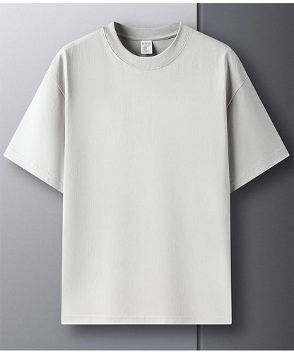 100% Pure Cotton Men’s Summer T-Shirt – High-End Short Sleeve Round Neck Breathable Fashion Top