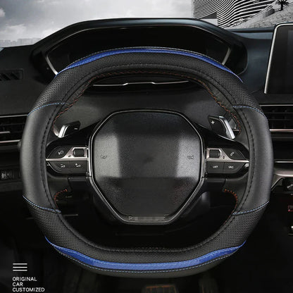 Peugeot 3008/4008/5008 Carbon Fiber & PU Leather Steering Wheel Cover — Auto Interior Accessory