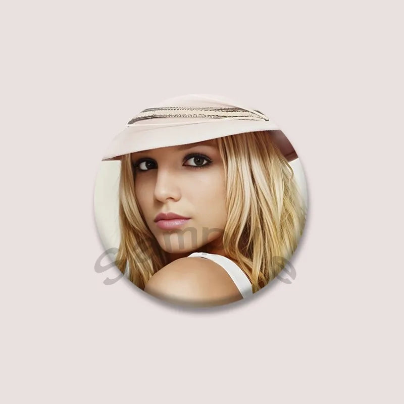 Britney Spears Music Brooch Pin – Pop Singer Badge Jewelry for Bags & Clothing, Fan Collection Accessories & Gift Item