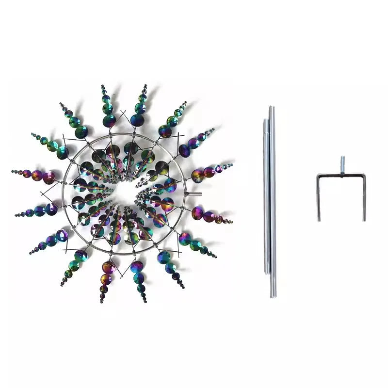 Creative 360-Degree Rotating Metal Windmill – Garden Lawn Yard Decoration & Ornament