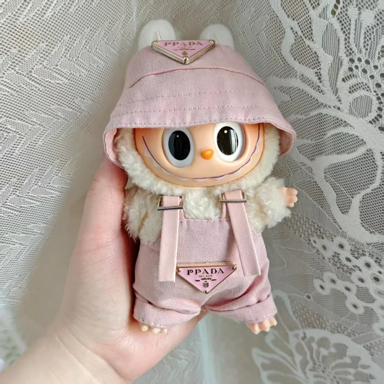 17cm Labubu II Mini Doll Clothes Set – Outfit, Hat, Bag & Shoes Accessories for Sitting Party Play