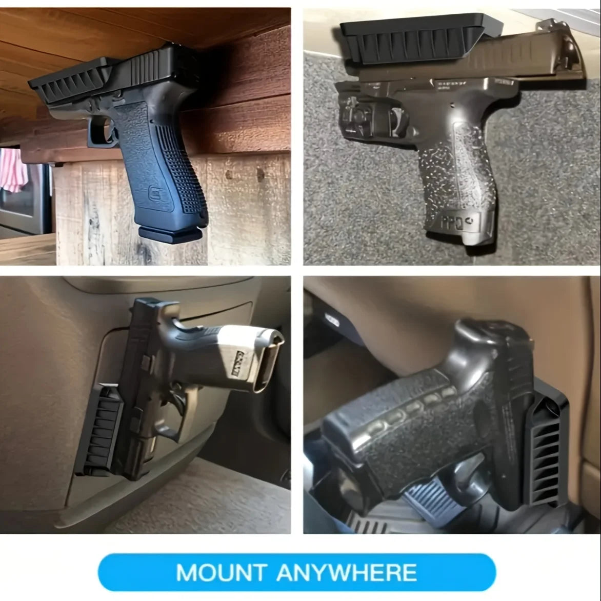 Magnetic Quick Draw Holster - Ultra Strong Concealed Mount Holder for Home, Wall & Desk Storage
