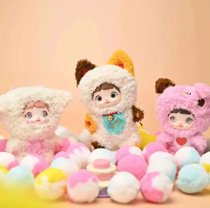 Nommi Cute Plush Blind Box Series — Random 21cm Collectible Plush Toy, 6 Pack Set