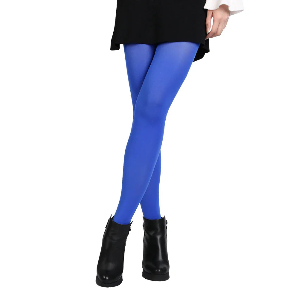 Women’s Black 120D Opaque Tights – Seamless Warm Nylon Pantyhose, Thick Winter Stockings for Spring & Autumn Footed Legwear