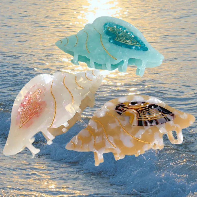Ocean Beach Series Hair Claw | Hippocampus, Jellyfish & Dolphin Acetate Hair Clip for Women & Girls