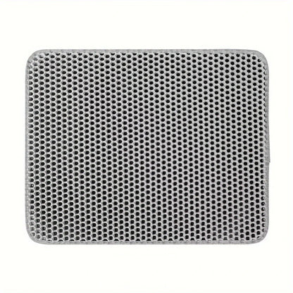 Large Cat Litter Mat – Honeycomb Double-Layer, Waterproof, Easy-Clean, Scatter Control, Stay-Clean Design