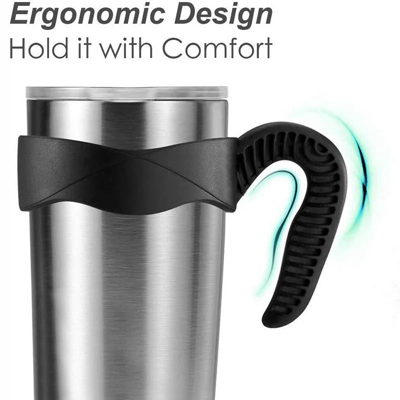 Non-Slip Handle Holder for 20oz and 30oz Tumbler Mugs - Coffee/Water Cup Bottle Accessories for Travel, Portable Insulated Plastic