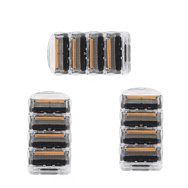 Men’s Vintage Fusion Safety Razor – Manual Shaver with Replacement Blade Cartridges for Face Hair Removal