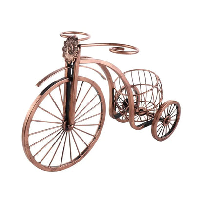 Creative Metal Wine Rack – European Retro Tricycle Bike Design for Wine Display, Storage Organizer Shelf, Kitchen & Home Decor