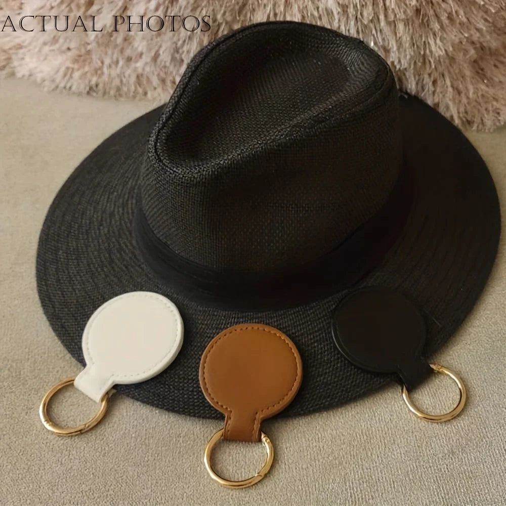 Magnetic PU Leather Hat Clip Holder for Bags, Backpacks & Luggage – Travel Hat Keeper Accessory Clip Organizer
