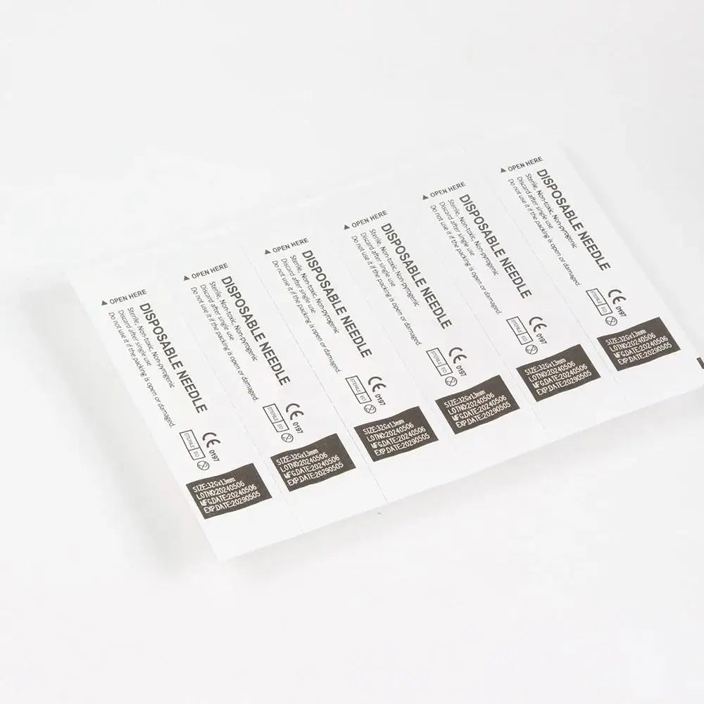 100PCS 30G Painless 4/6/13mm Ultrafine Transparent Syringe Needles with Clear Tip Cap - Beauty & Pharmaceutical Use