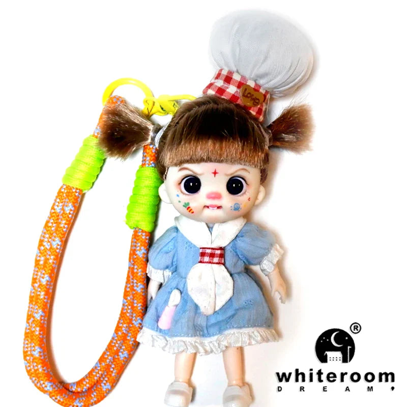 Mini Labbu Pocket Doll – Jointed Blythe-Style Boy & Girl Doll for Girls, Rainbow Ball Mobile Phone Decoration