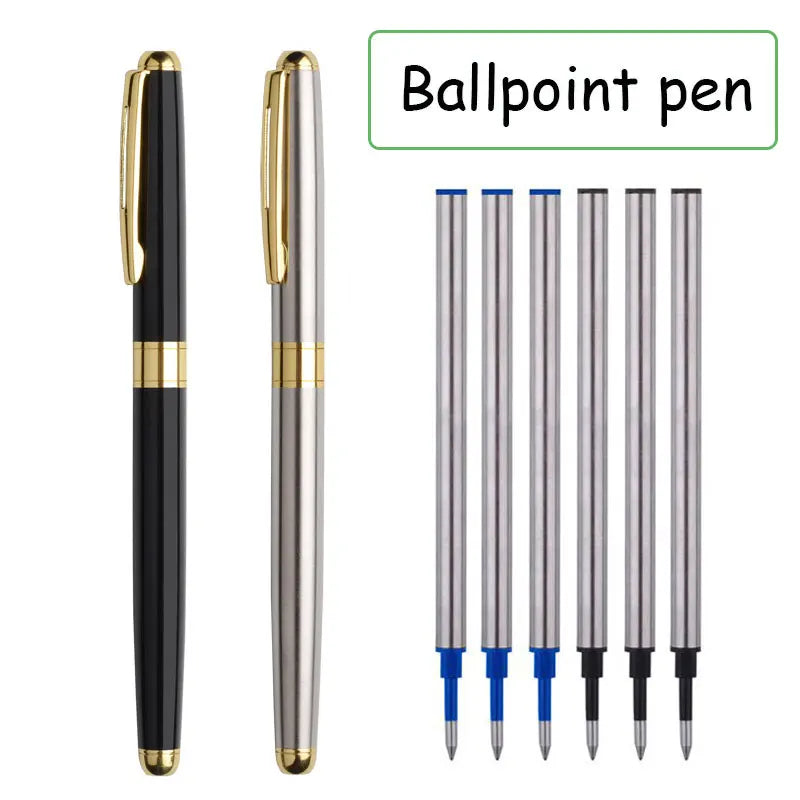 High-Quality Stainless Steel Ballpoint Pen – Business Signing Pen with Replaceable Refill for Office & School
