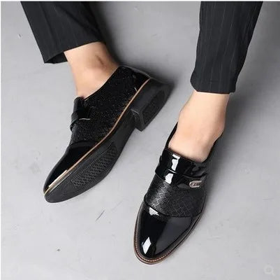 Men’s Embossed Leather Shoes - Classic Luxury Fashion Non-Slip Wear-Resistant Black Footwear