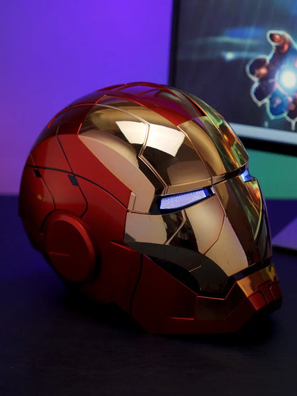 1:1 Iron Man Helmet Mk5 to Mk50 – Avengers War Machine Cosplay with Electric Open/Close, English Voice & Remote Control, Christmas Gift Toy