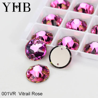 YHB XIRIUS AB Moonlight Glass Crystal — Flatback Sew-On Rhinestones for Garments, Clothes & Bags