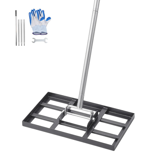 VEVOR Lawn Leveling Rake with Handle – Rust-Resistant Carbon Steel Soil Leveler for Effort-Saving Yard Lawn Maintenance
