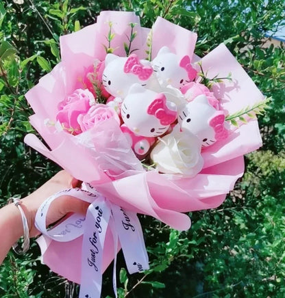 Hello Kitty Cute Plush Bouquet — Kawaii Anime Doll Gift for Valentine’s Day & Birthday
