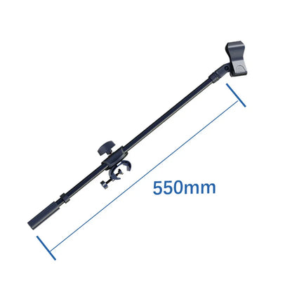 55CM Rotating Microphone Stand with Crossbar Arms - Mic Clip, Phone Holder, and Extension Bracket, Designed with 3/8" Thread Crossbar