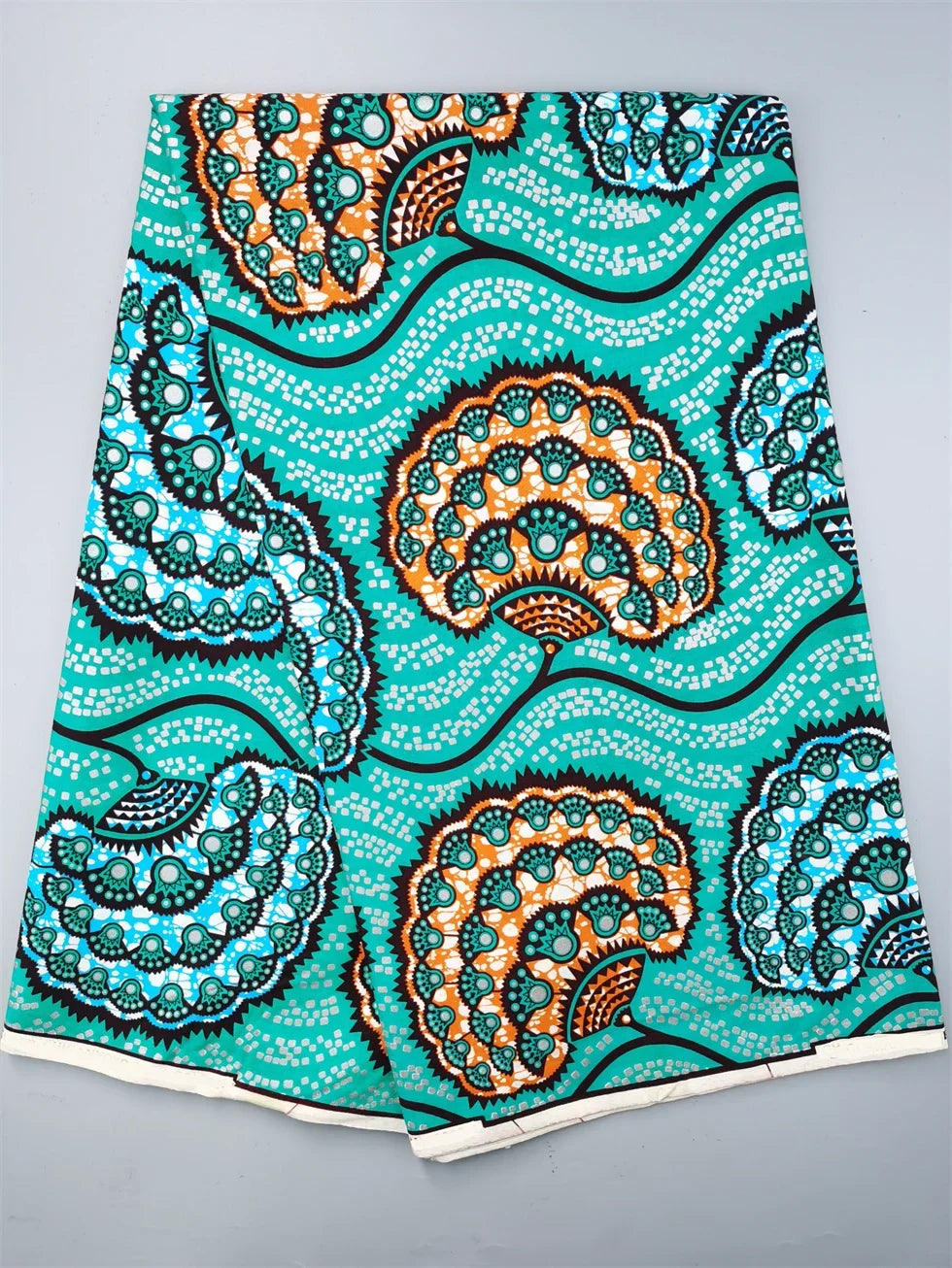 Grand African Wax Glitter Glam Fabric - 100% Cotton Ankara Batik Gold Print Pagne for Party Dresses & Sewing