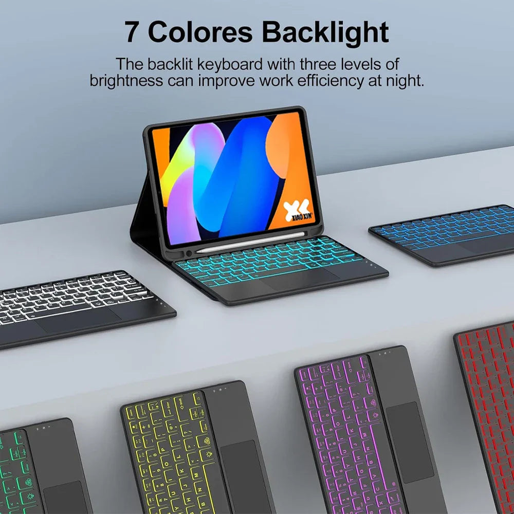 Lenovo Tab M11 11" Case with Bluetooth Keyboard – Smart Stand Cover for Xiaoxin Pad 2024/2025